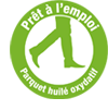 Logo "Prêt à l'emploi" - Parquet huilé oxydatif - Emois & Bois